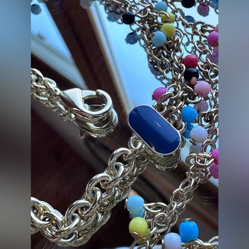 Talbots - Festive multicolored double strand rainbow bead necklace - Picture 5 of 8